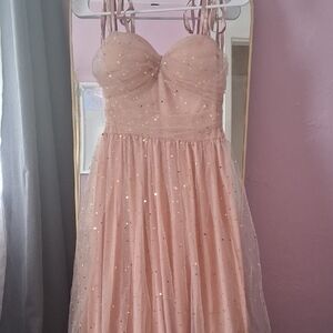 Chic Pink Strapless Dress